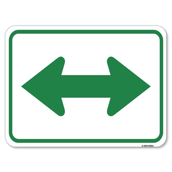 Signmission Bidirectional Arrow Green Heavy-Gauge Aluminum Rust Proof Parking Sign, 18" x 24", A-1824-24311 A-1824-24311 - main